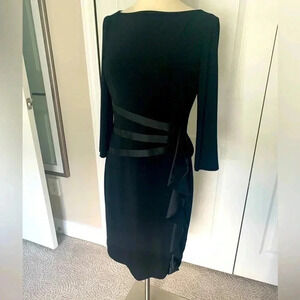 American Living Black Ruffle Cocktail Dress